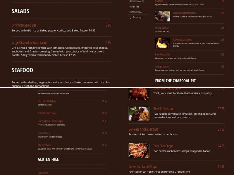 Blackhawk Steak Pit Menu