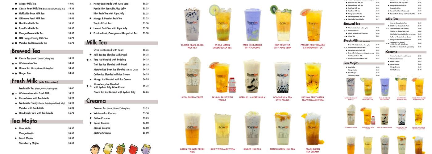 Sharetea Menu
