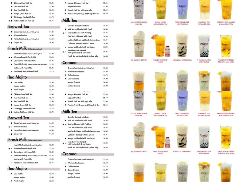Sharetea Menu