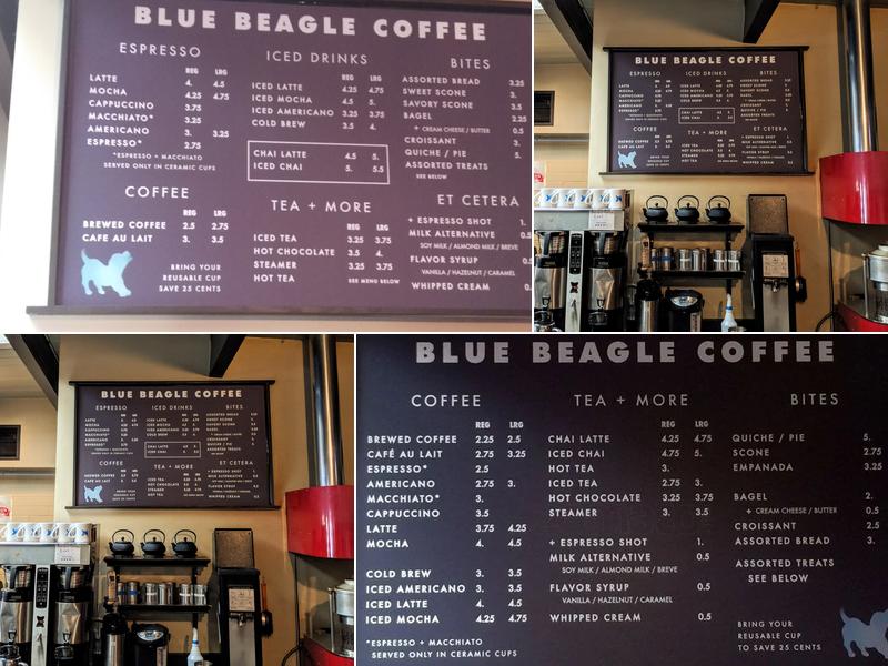 Blue Beagle Coffee Menu