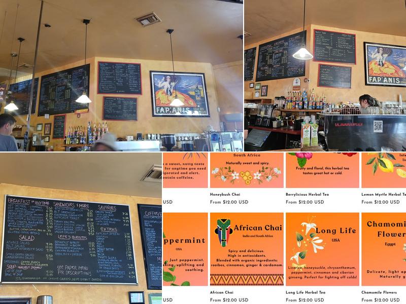 A'Roma Roasters Coffee & Tea Menu