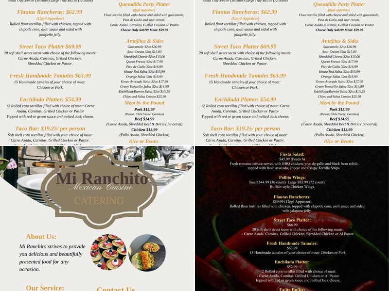 Mi Ranchito Menu