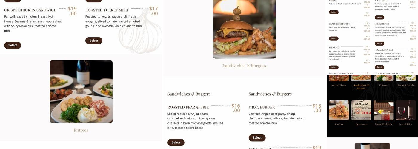 KIN Windsor Menu
