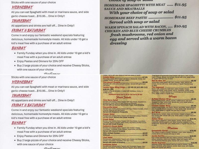 Daliono's Menu