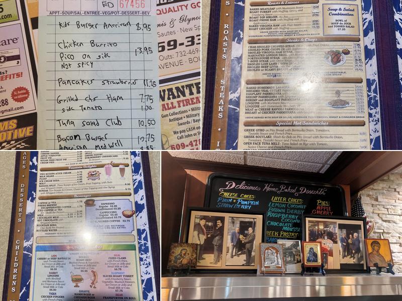 Golden Corner Diner Menu