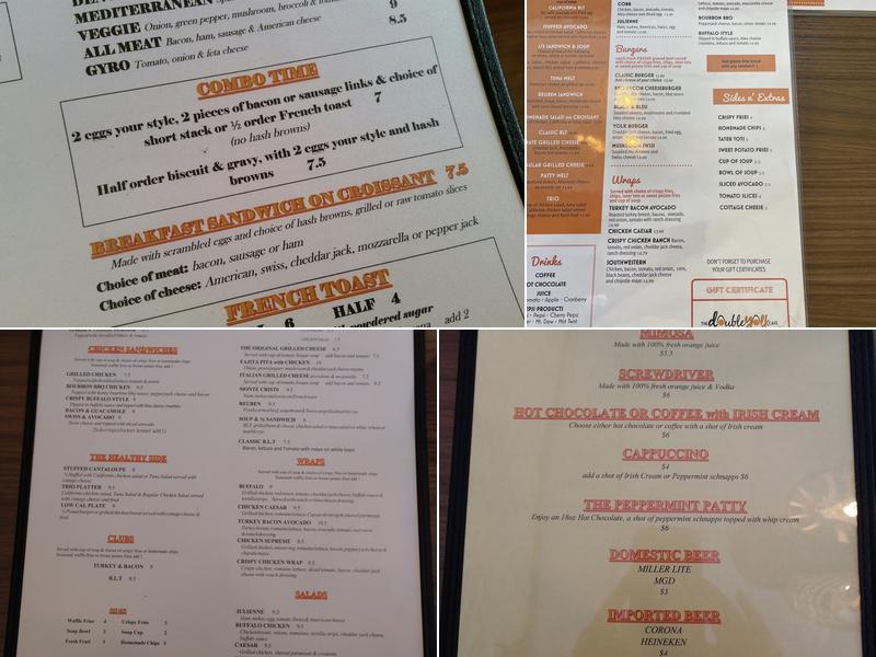 The Double Yolk Cafe Menu