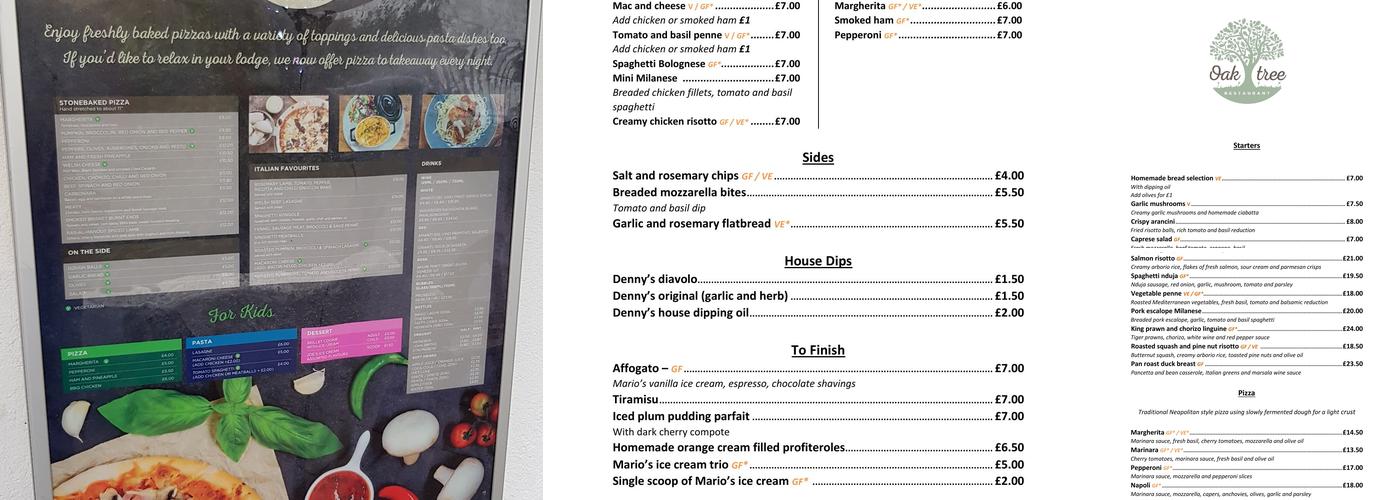 Oak Tree Menu