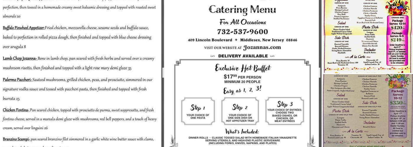 Jozanna's Menu