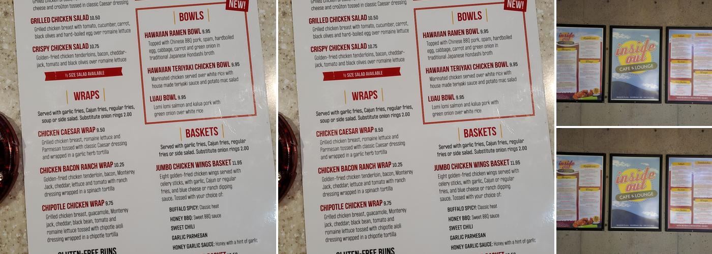 Inside Out Cafe Menu