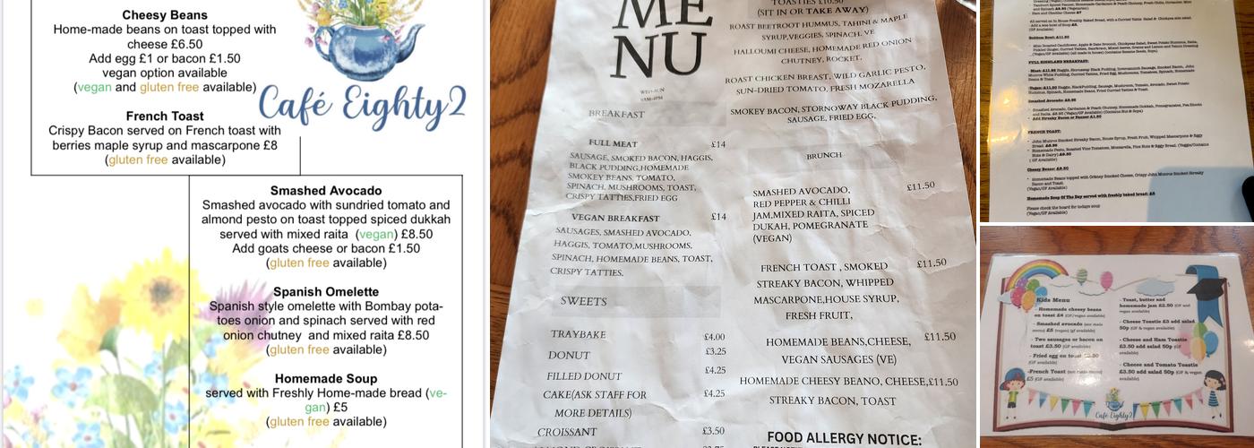 Cafe Eighty2 Menu