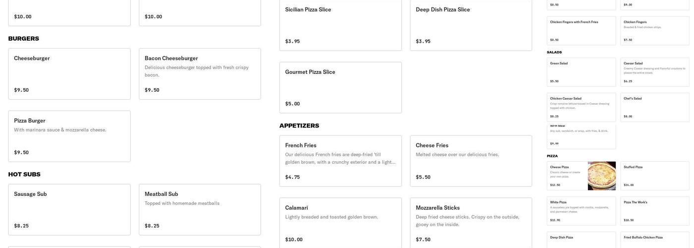 Vinnie's Pizza & Subs Menu