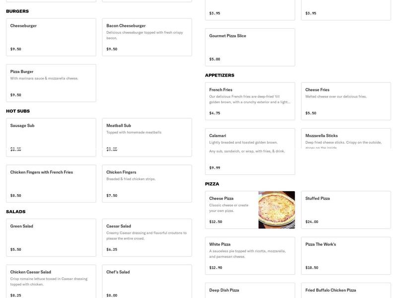 Vinnie's Pizza & Subs Menu