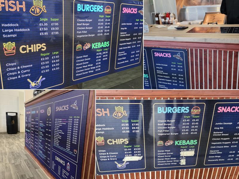 Shack's Fish and Chips Menu