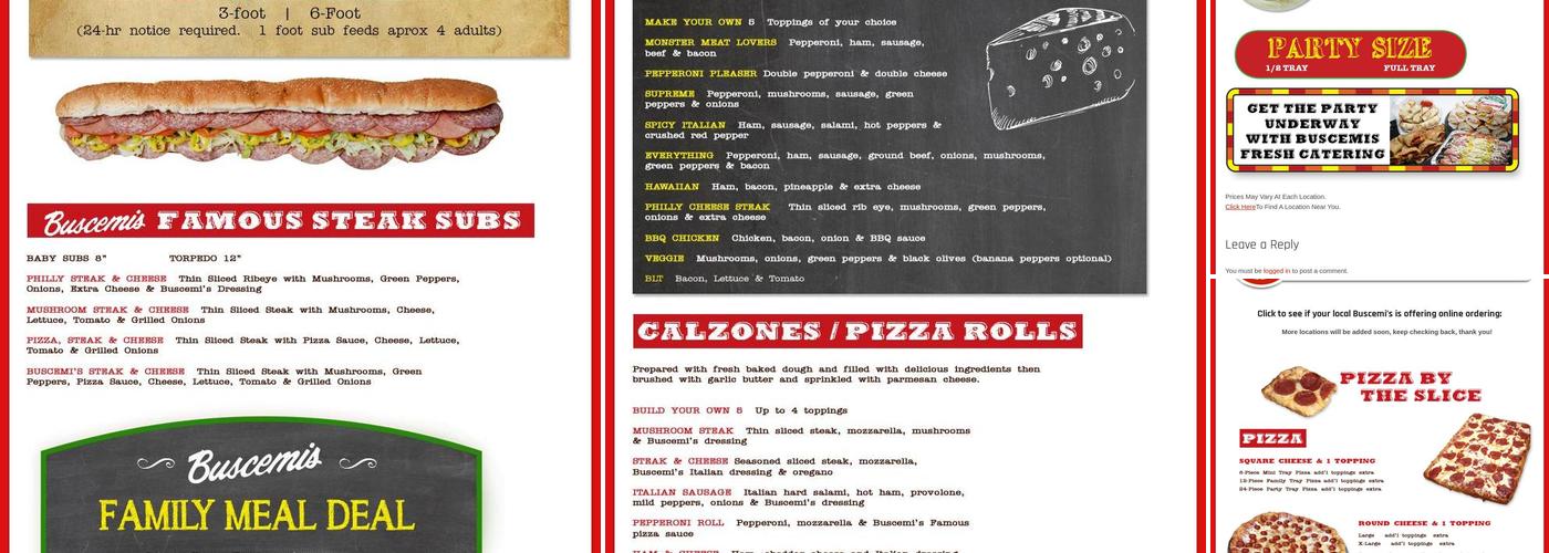 Original Buscemi's Menu