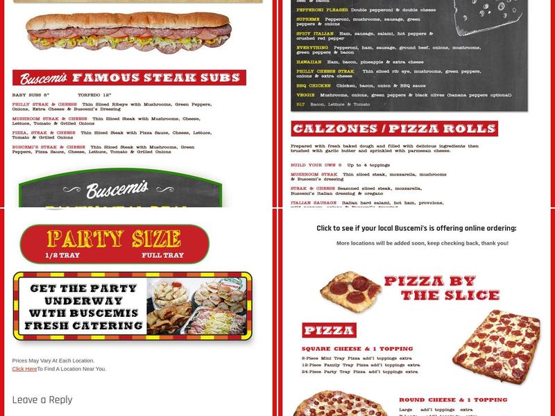 Original Buscemi's Menu