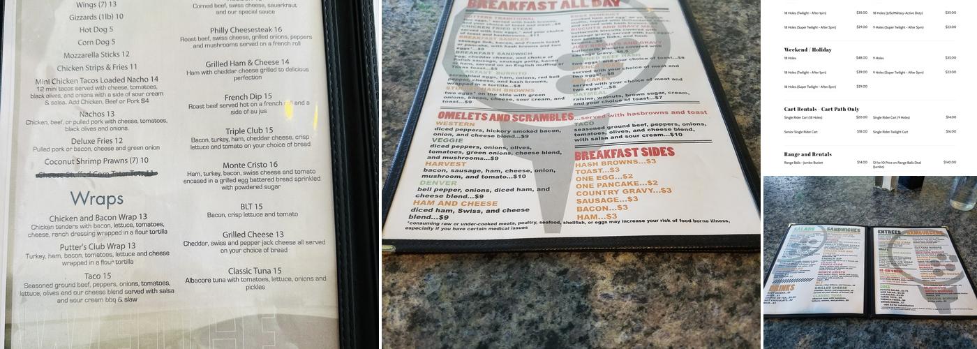 Putters Menu