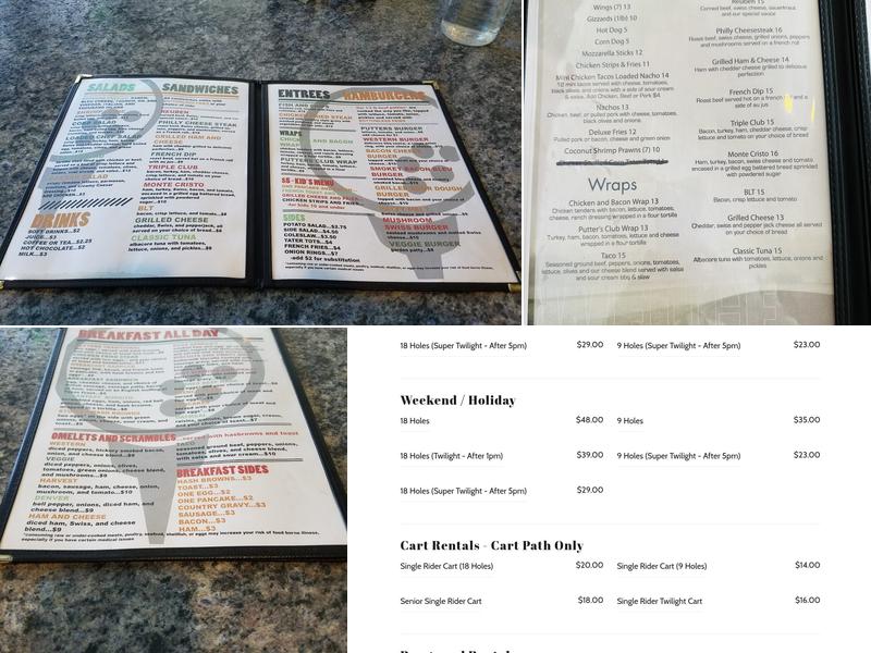 Putters Menu
