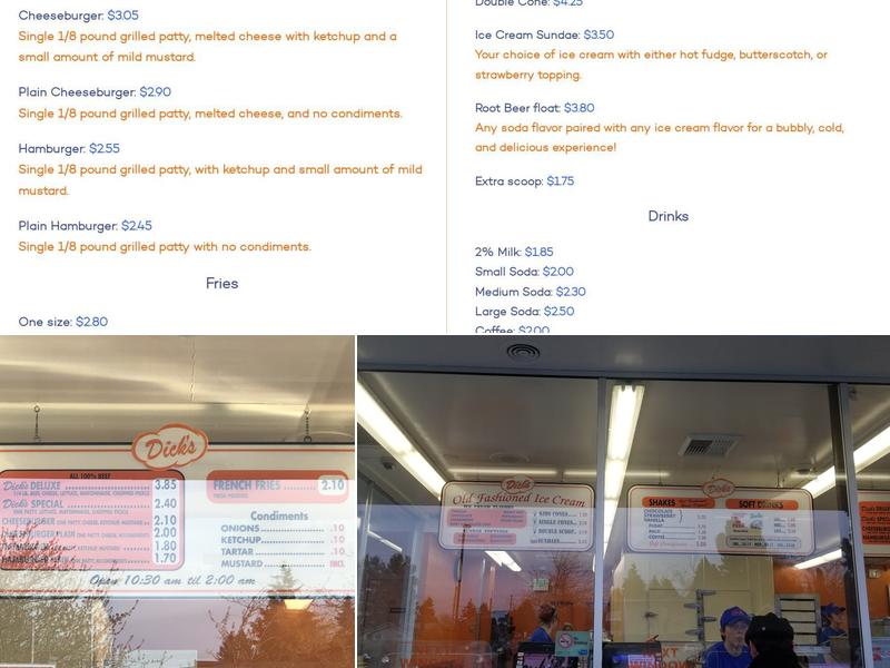 Dick's Drive-In Menu