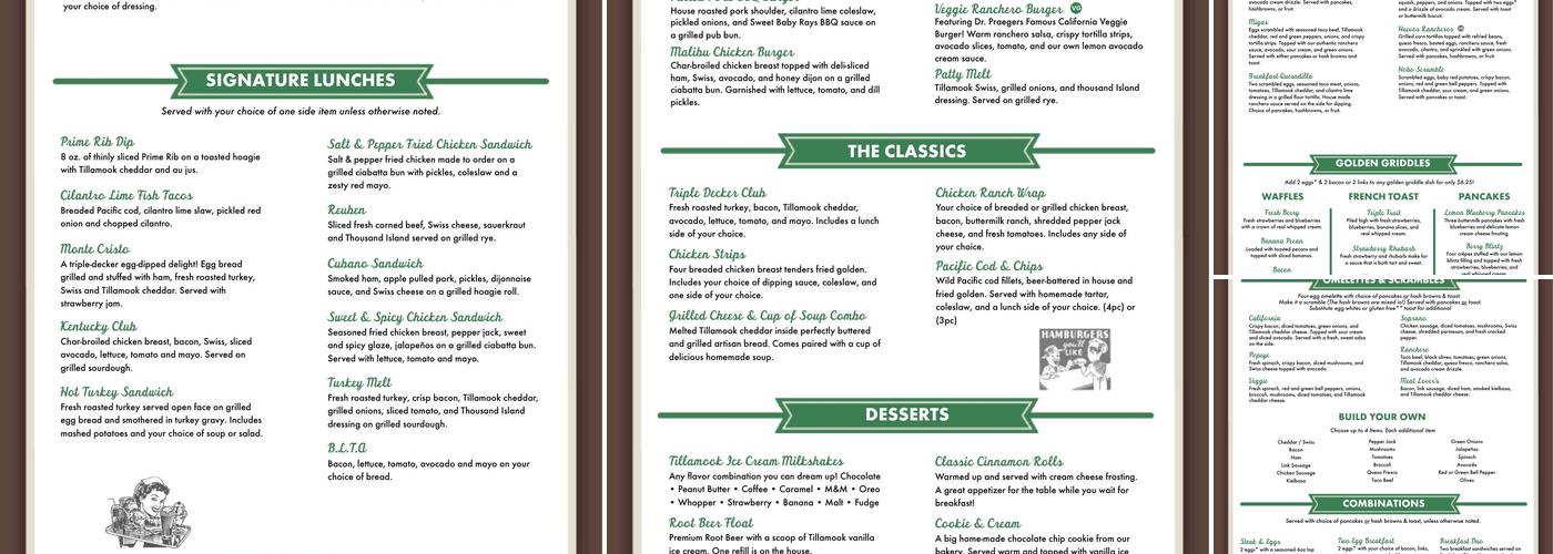 Mukilteo's Speedway Cafe Menu