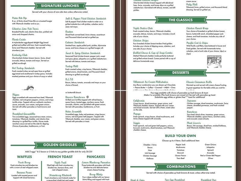 Mukilteo's Speedway Cafe Menu