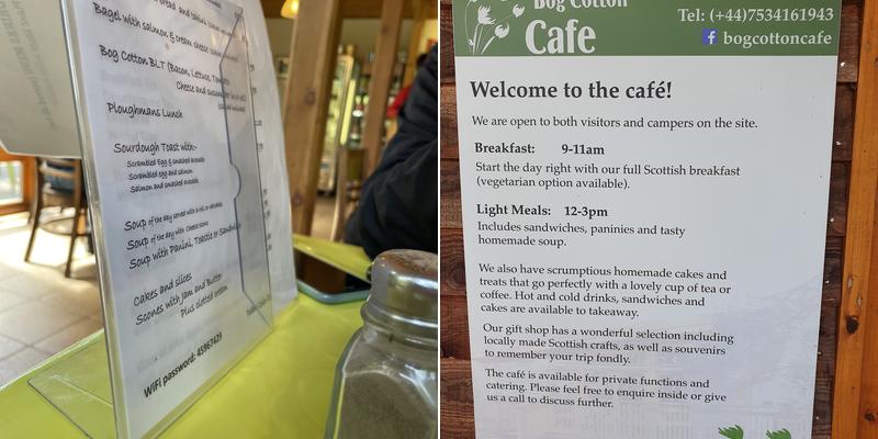 Bog Cotton Café Menu