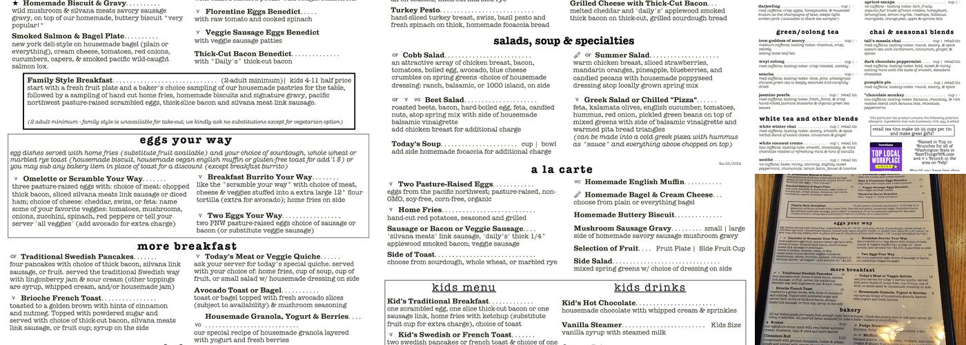 Cama Beach Cafe and Catering Menu