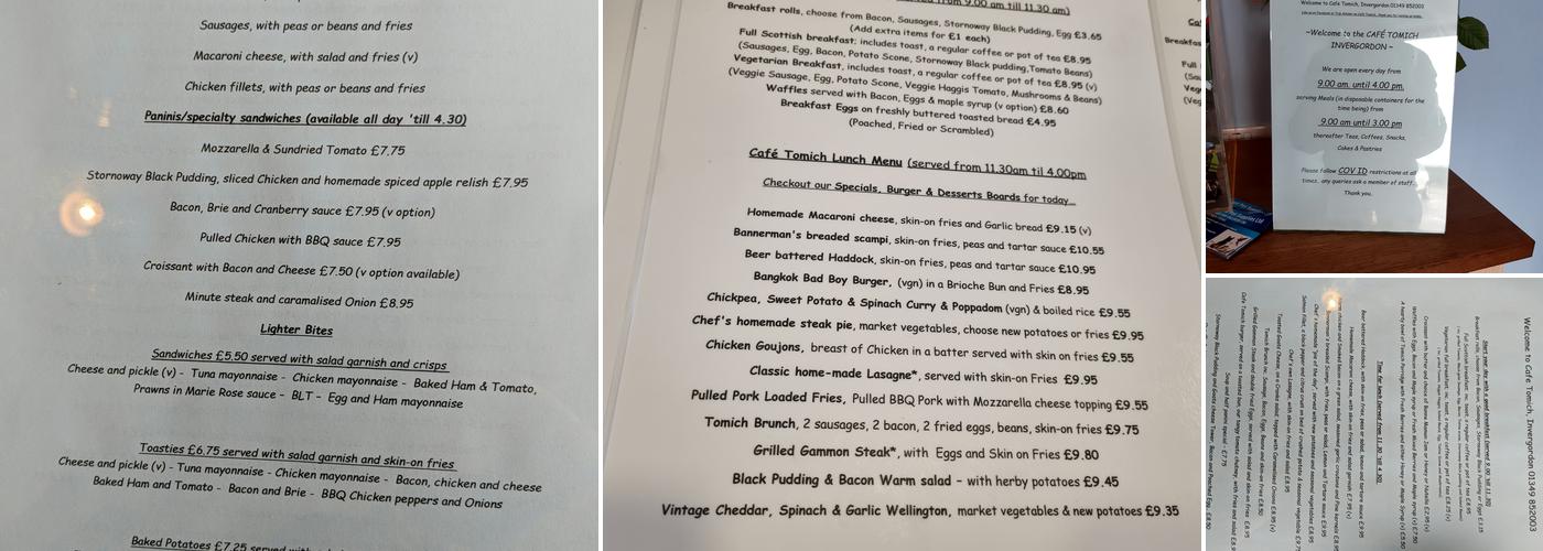 Cafe Tomich Limited Menu