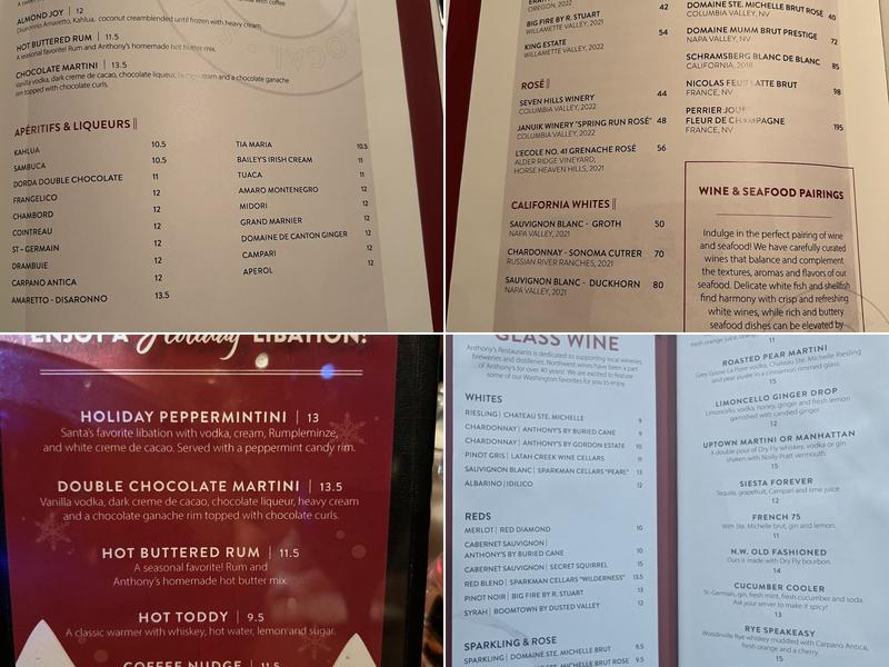 Anthony's HomePort Edmonds and Beach Cafe Menu