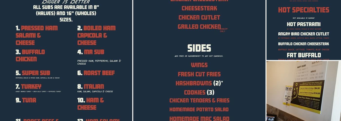 Mr Subs Menu