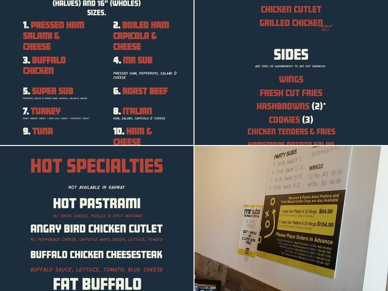 Mr Subs Menu