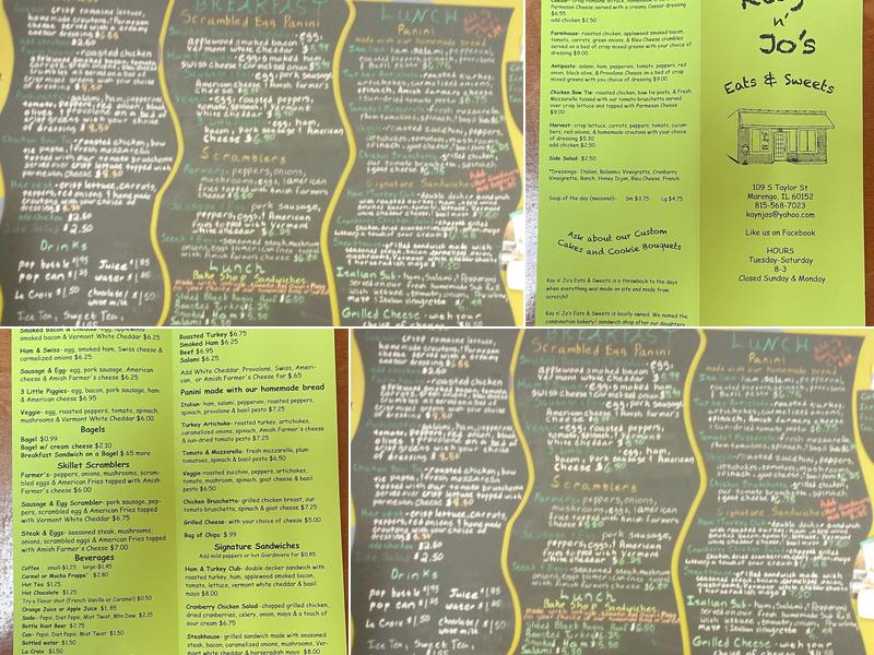 Kay n' Jo's Eats & Sweets Menu