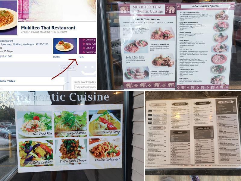 Mukilteo Thai Restaurant Menu