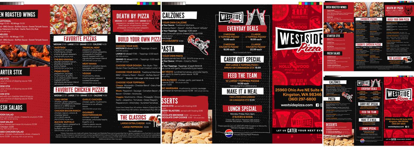Westside Pizza Menu
