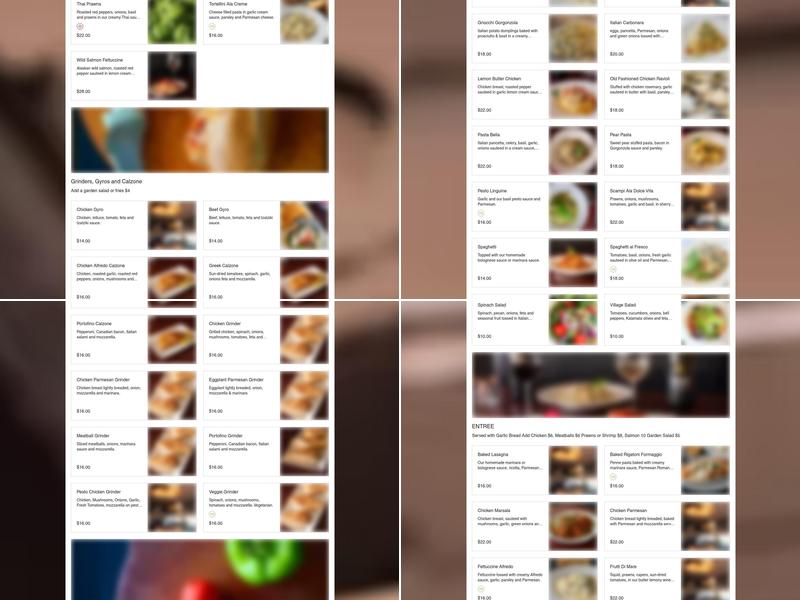 Portofino Restaurant & Bar Menu