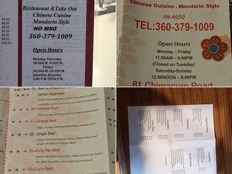 Joy Luck Restaurant Menu