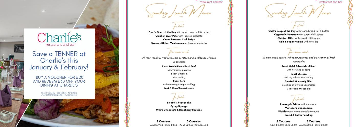 Charlie's Bar & Restaurant Menu