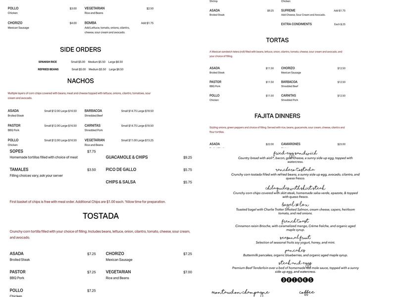 Mixteca Menu