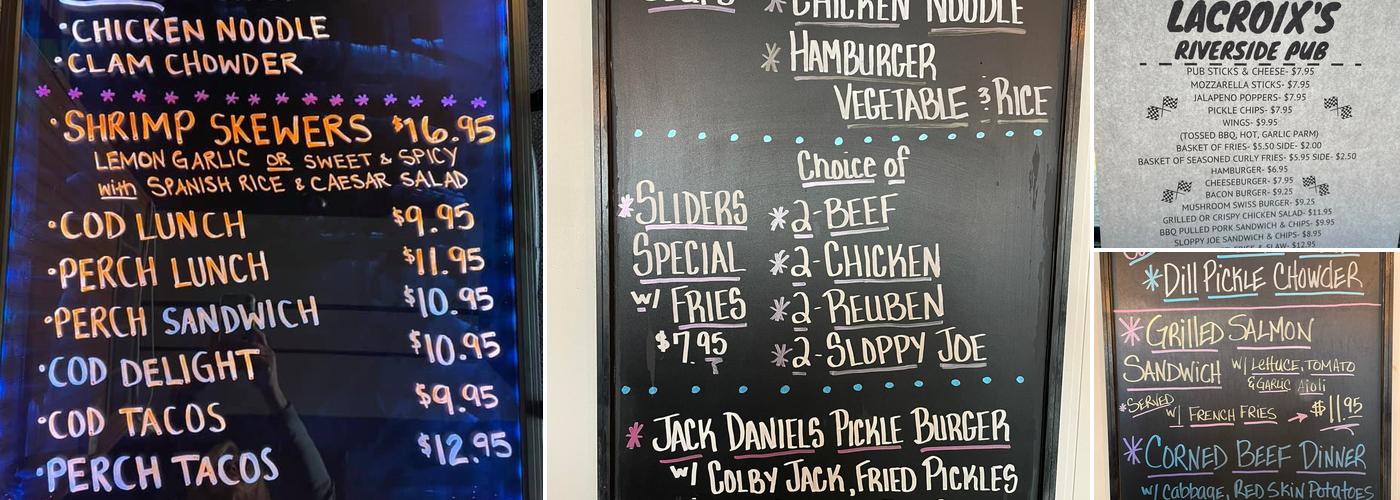 LaCroix's Riverside Pub Menu