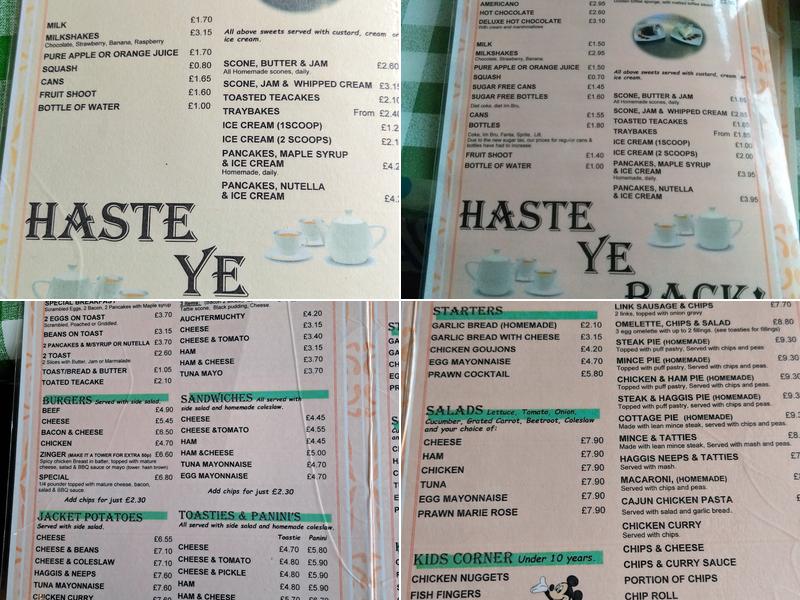 Balkenna Tea Room Menu