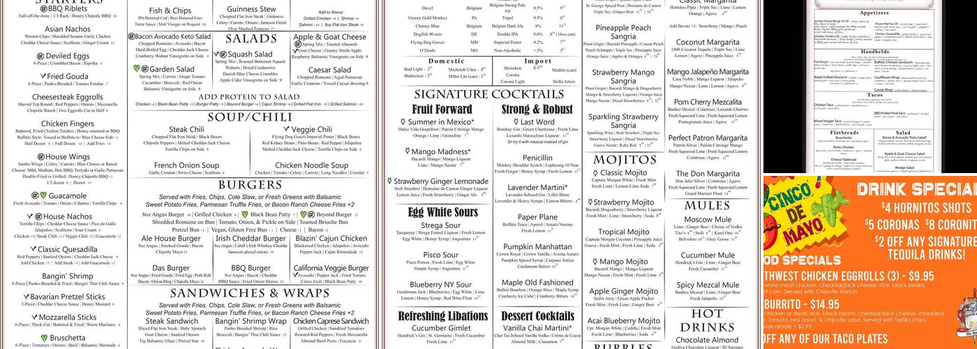 George Street Ale House Menu
