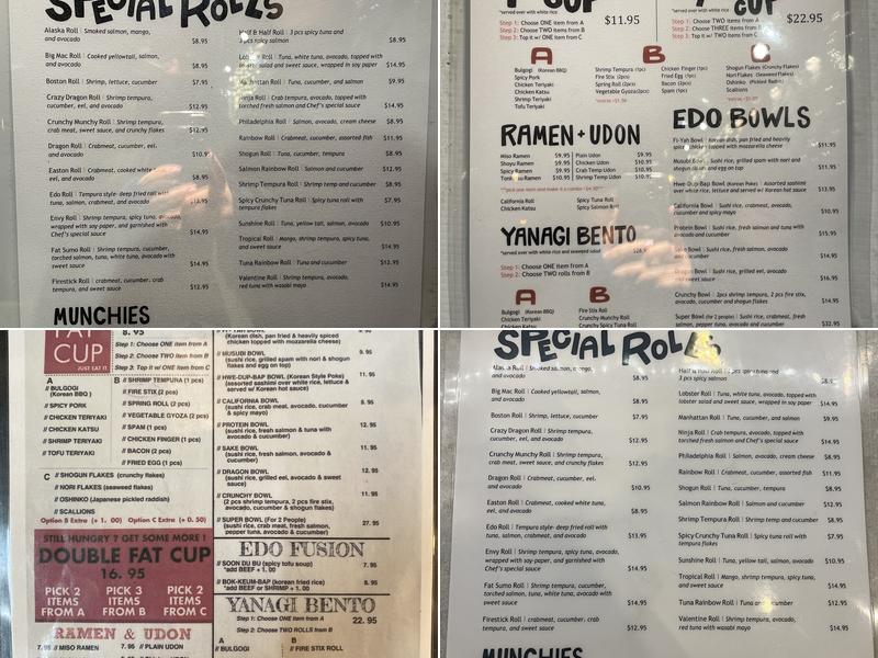 Edo Takeout New Brunswick Menu