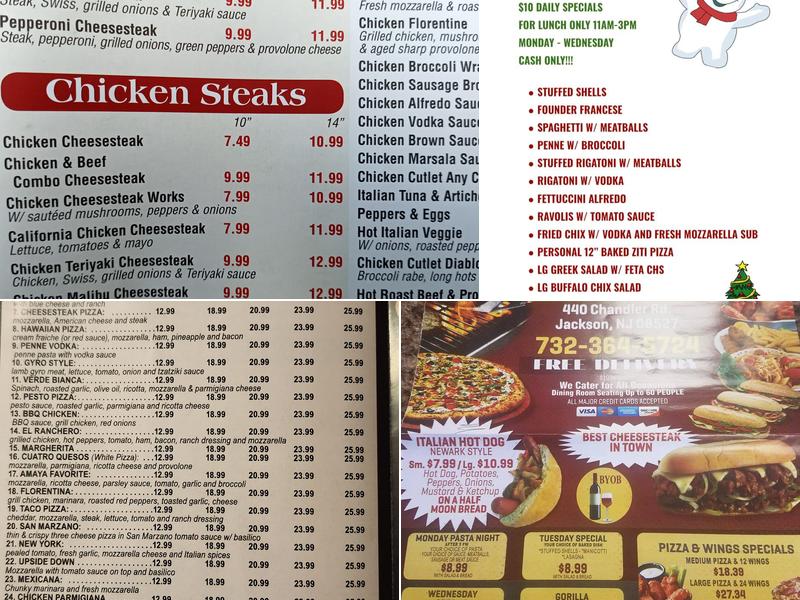 Giuseppe’s Pizzeria and Pasta NJ Menu
