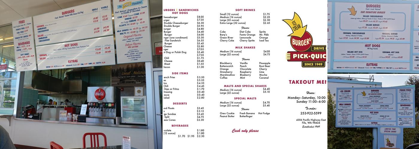 PICK-QUICK Drive In Menu