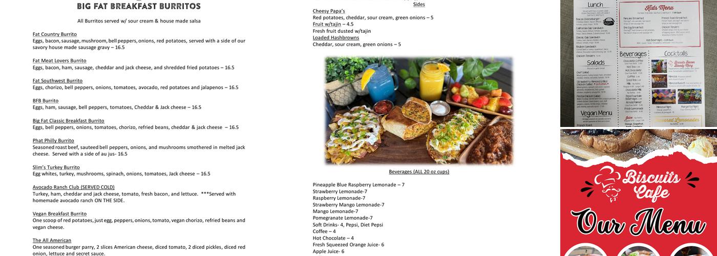Biscuits Cafe Menu