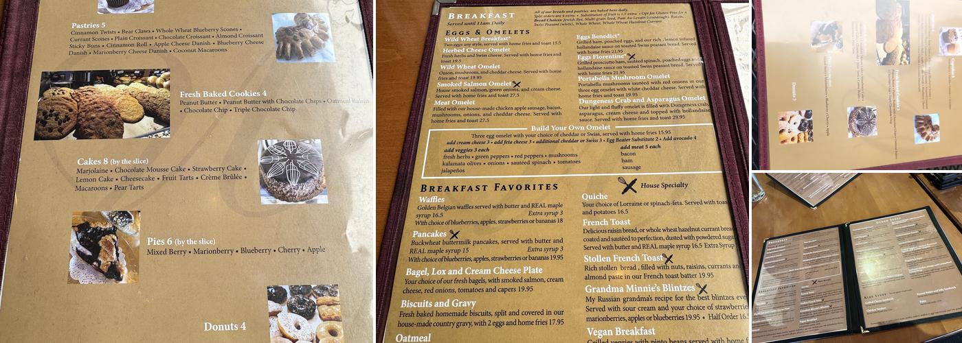 Wild Wheat Bakery Cafe & Restaurant Menu