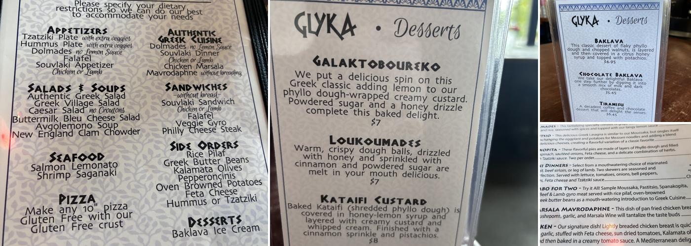 Giorgio's Greek Cafe Menu