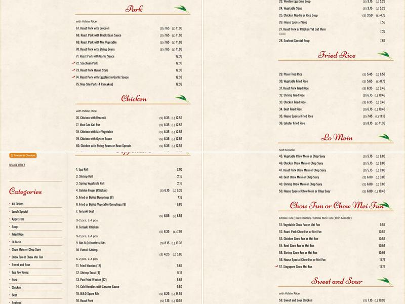 Jumbo Kitchen Menu