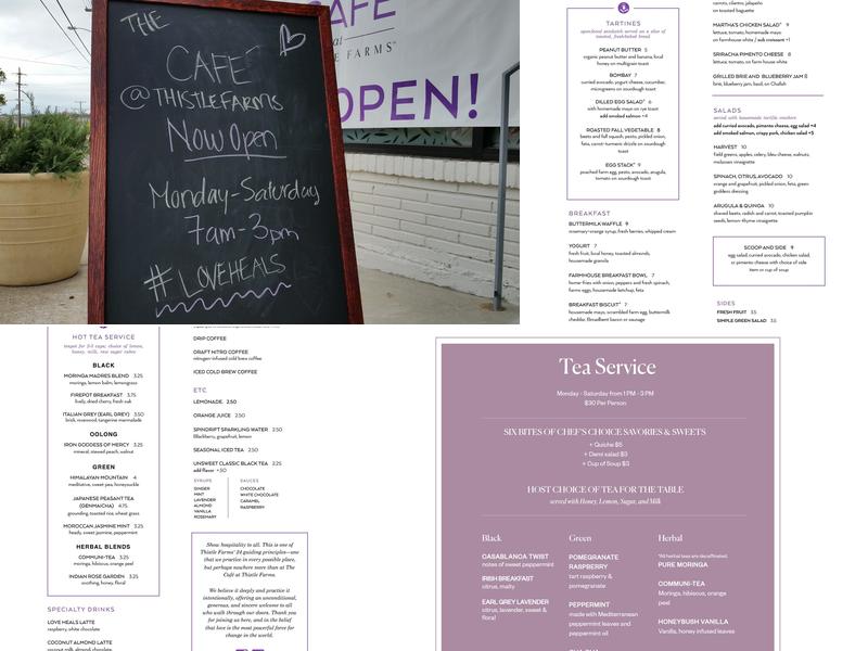 The Café at Thistle Farms Menu