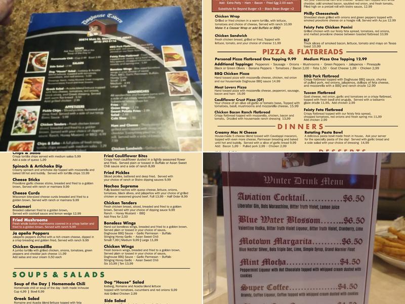Doghouse Tavern Menu