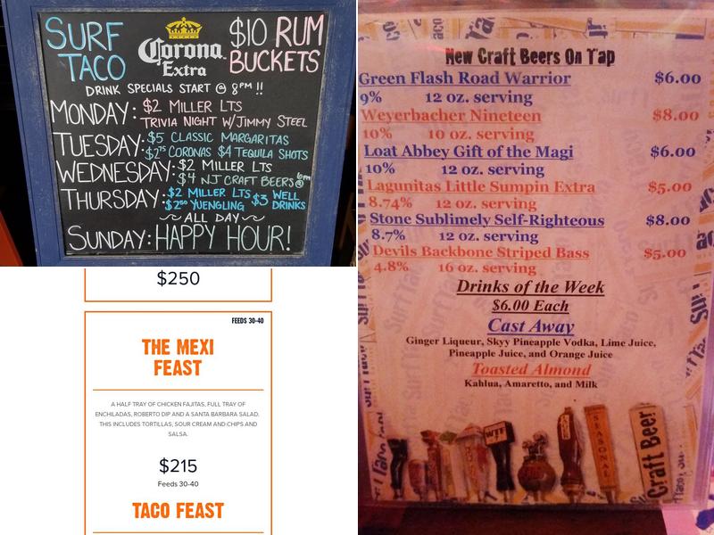 Surf Taco - Jackson Menu